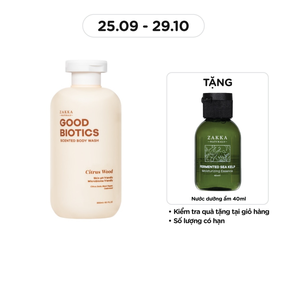 Sữa Tắm Zakka Naturals Good Biotics Hương Citrus Wood 300ml