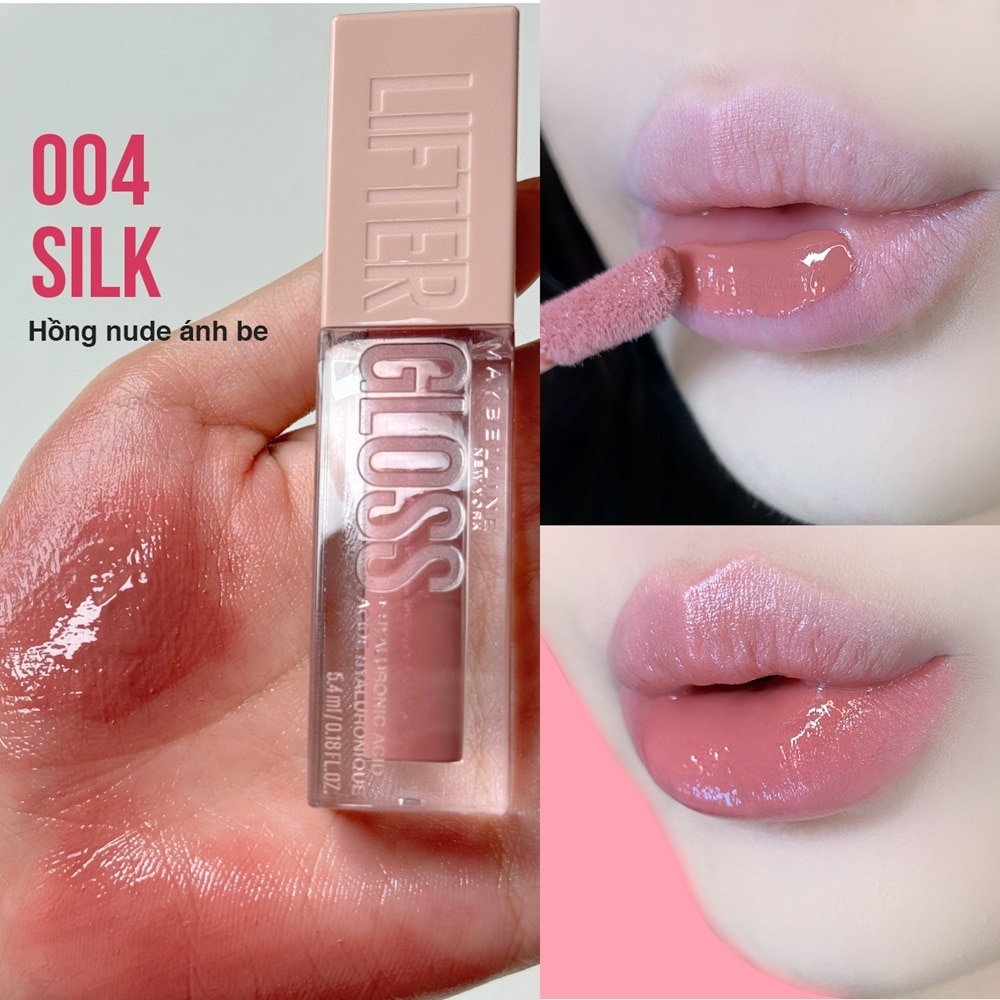 Son Bóng Maybelline Lifter Gloss - Lip Gloss 5.4ml .#004 Silk Hồng Nude Ánh Be