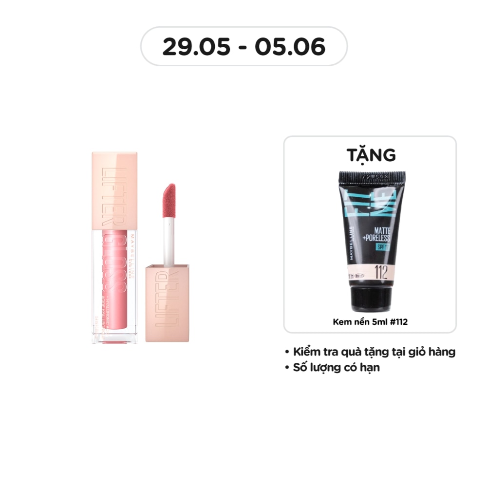 Son Bóng Maybelline Lifter Gloss - Lip Gloss 5.4ml .#004 Silk Hồng Nude Ánh Be