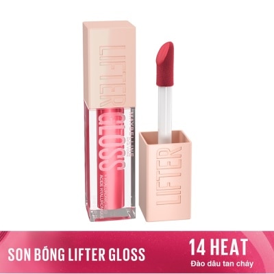 MAYBELLINE NEW YORK - Son Bóng Maybelline Lifter Gloss - Lip Gloss 5.4ml .#014 Heat Đào Dâu Tan Chảy image