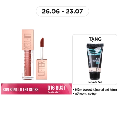 MAYBELLINE NEW YORK Son Bóng Maybelline Lifter Gloss - Lip Gloss 5.4ml .#016 Rust Đỏ Nâu Cháy