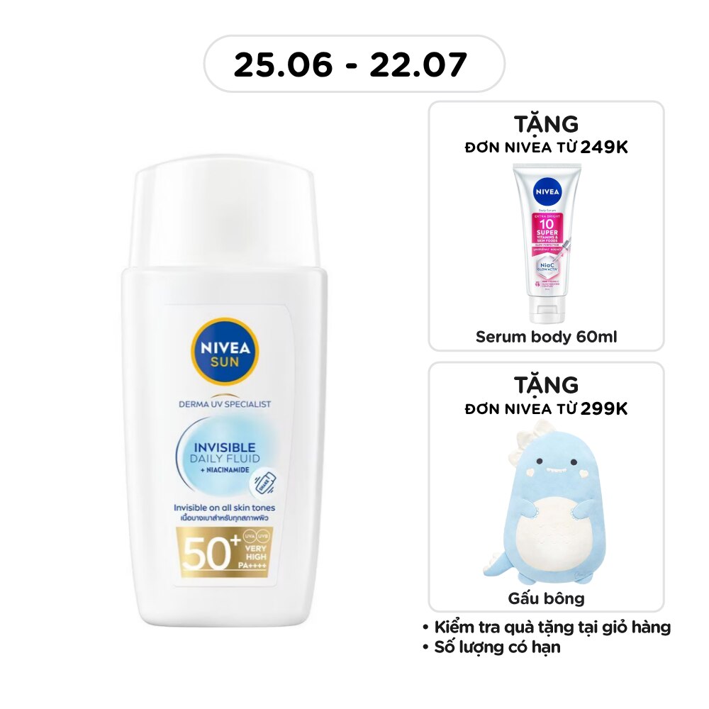 Kem Chống Nắng Nivea Sun Derma Invisible Daily Fluid SPF50+ 40ml
