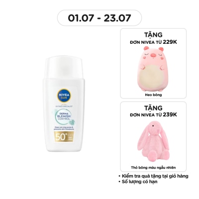 NIVEA Kem Chống Nắng Nivea Sun Derma Blemish Control SPF50+ 40ml