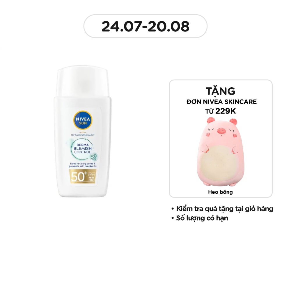 Kem Chống Nắng Nivea Sun Derma Blemish Control SPF50+ 40ml