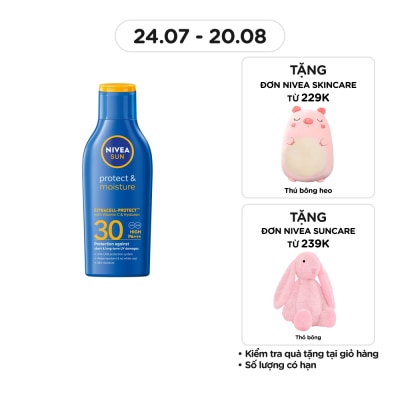 NIVEA Sữa Chống Nắng Toàn Thân Nivea Sun Protect&Moisture SPF30 UVA/UVB Body Lotion 125ml