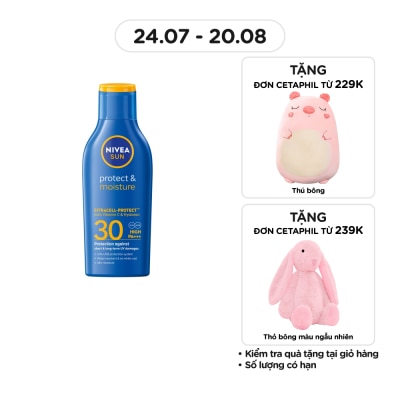 NIVEA Sữa Chống Nắng Toàn Thân Nivea Sun Protect&Moisture SPF30 UVA/UVB Body Lotion 125ml