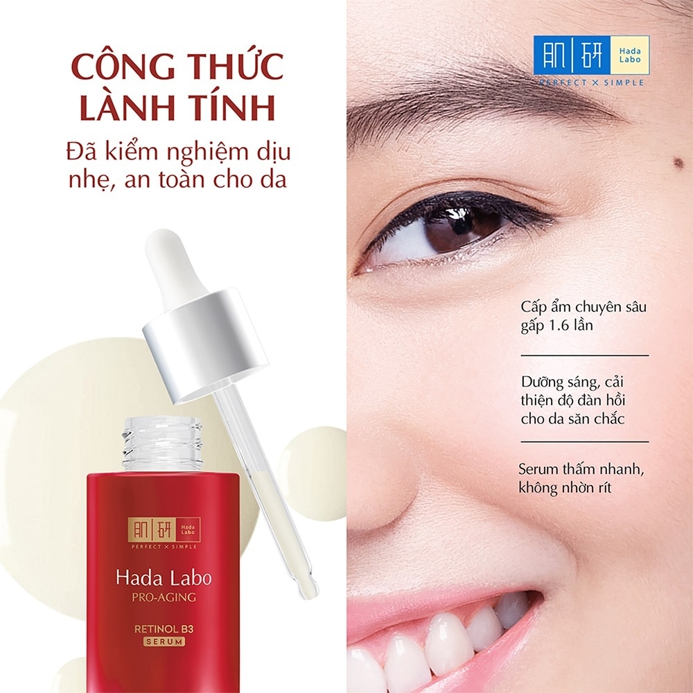 Serum Hada Labo Cải Thiện Lão Hóa Da Pro-Aging Retinol B3 Serum 30ml