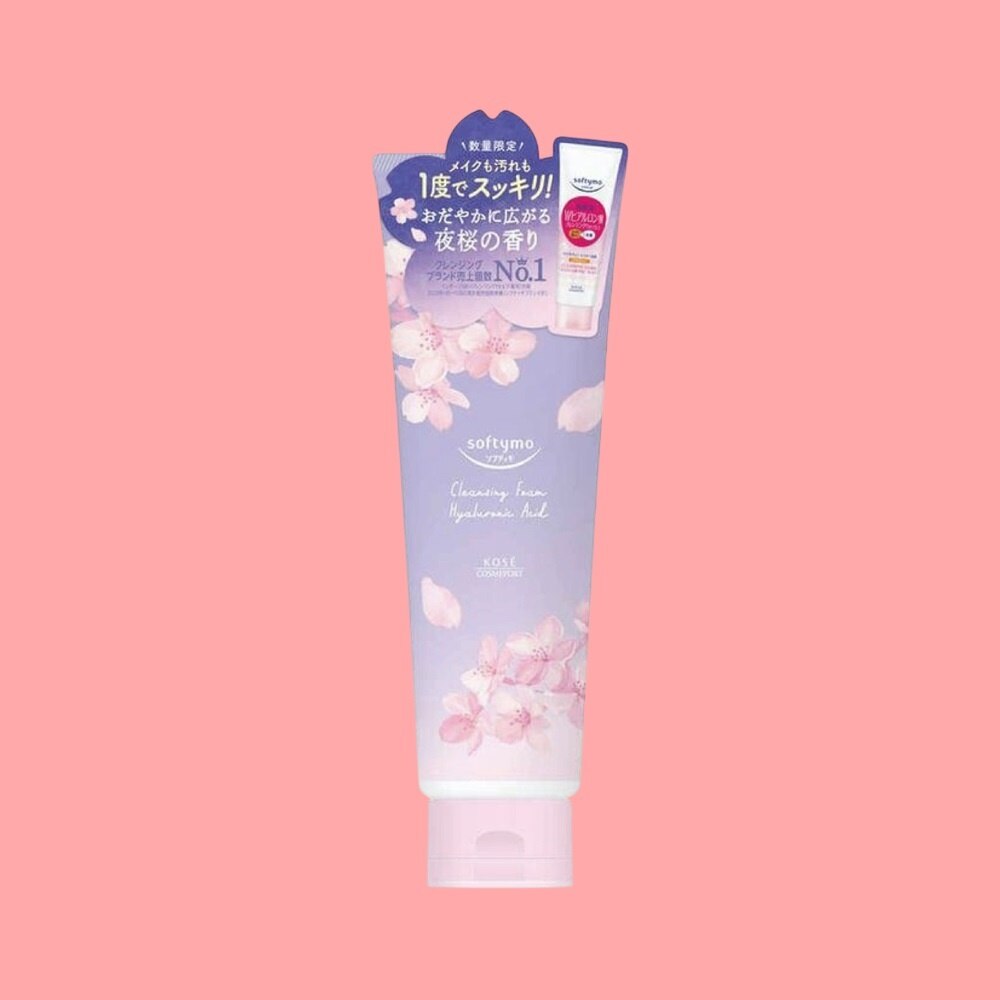 Sữa Rửa Mặt Tẩy Trang Kosé Softymo Hương Hoa Anh Đào Cleansing Foam Hyaluronic Acid 190g