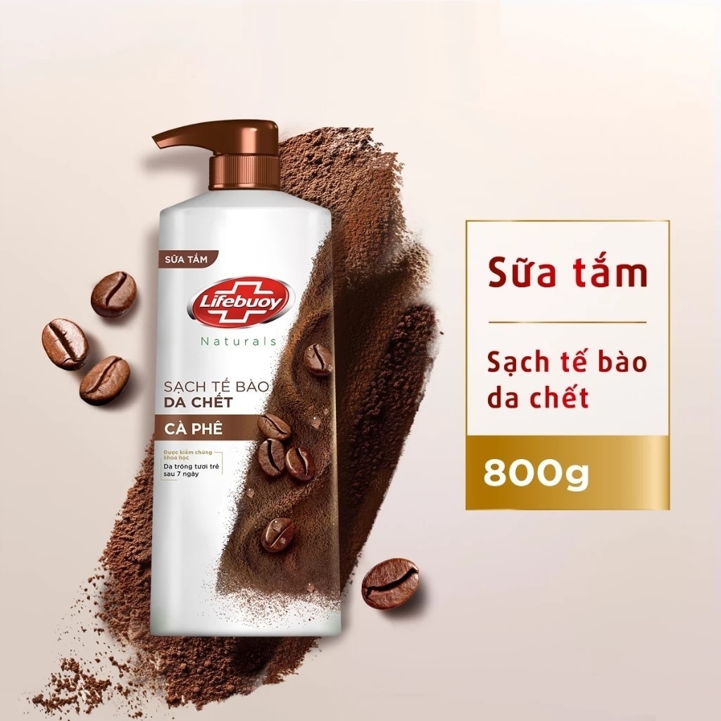 Sữa Tắm Lifebuoy Cà Phê Sạch Tế Bào Da Chết 800g