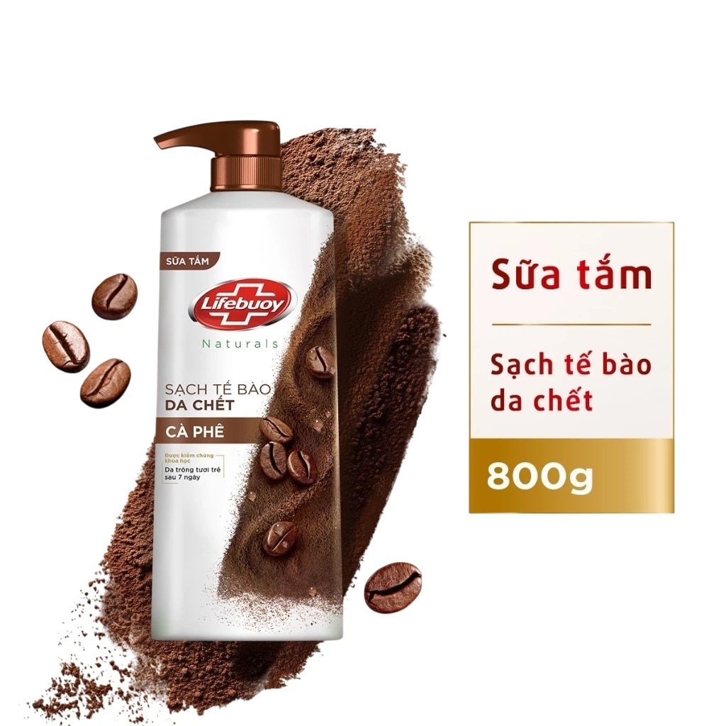 Sữa Tắm Lifebuoy Cà Phê Sạch Tế Bào Da Chết 800g