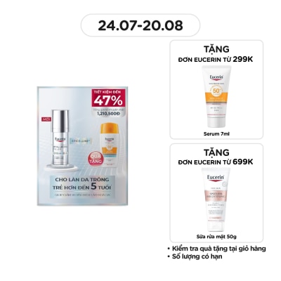 EUCERIN Combo Eucerin (Tinh Chất Giúp Giảm Dấu Hiệu Lão Hóa 30ml+Kem Chống Nắng Hydro Protect SPF50+ 50ml)
