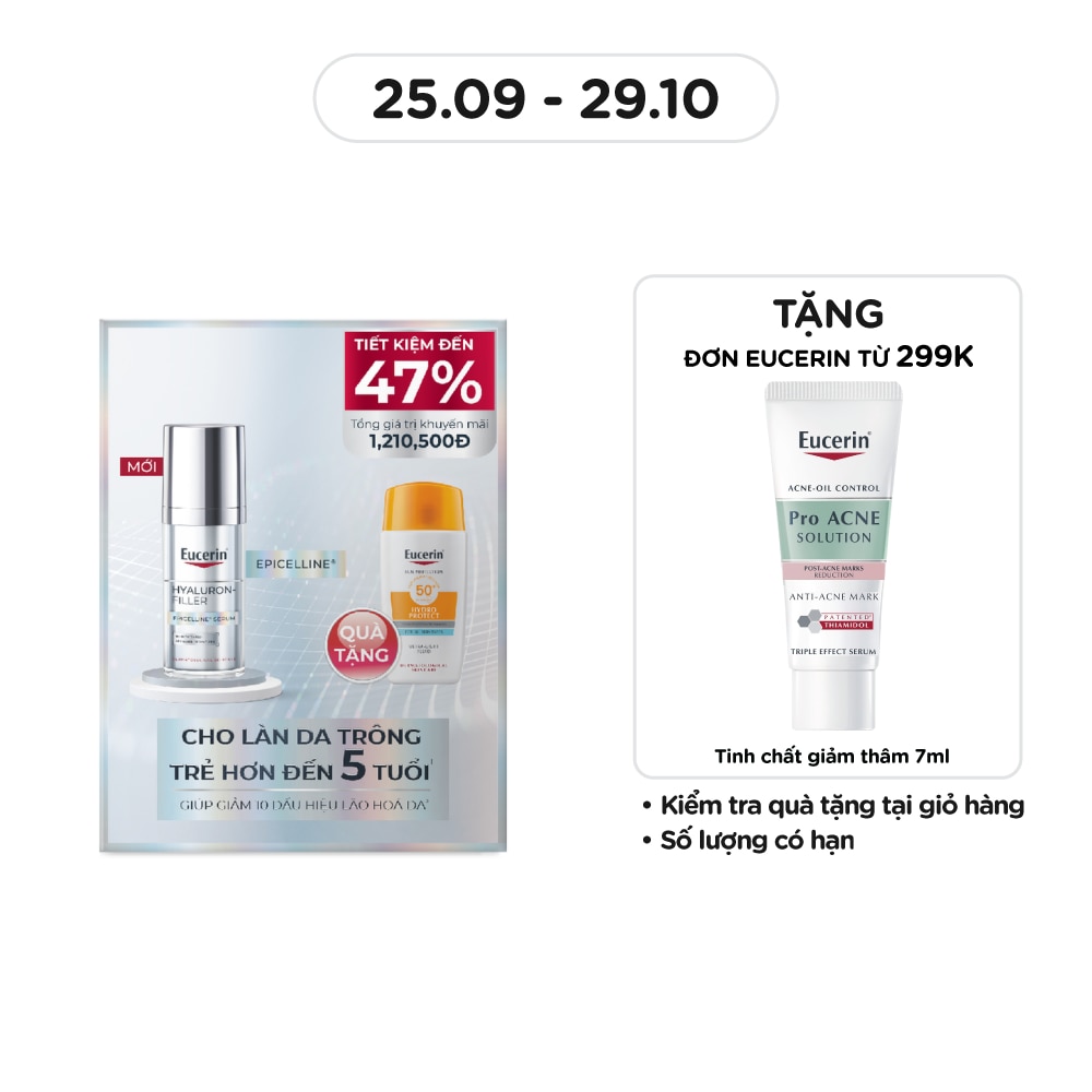 Combo Eucerin (Tinh Chất Giúp Giảm Dấu Hiệu Lão Hóa 30ml+Kem Chống Nắng Hydro Protect SPF50+ 50ml)
