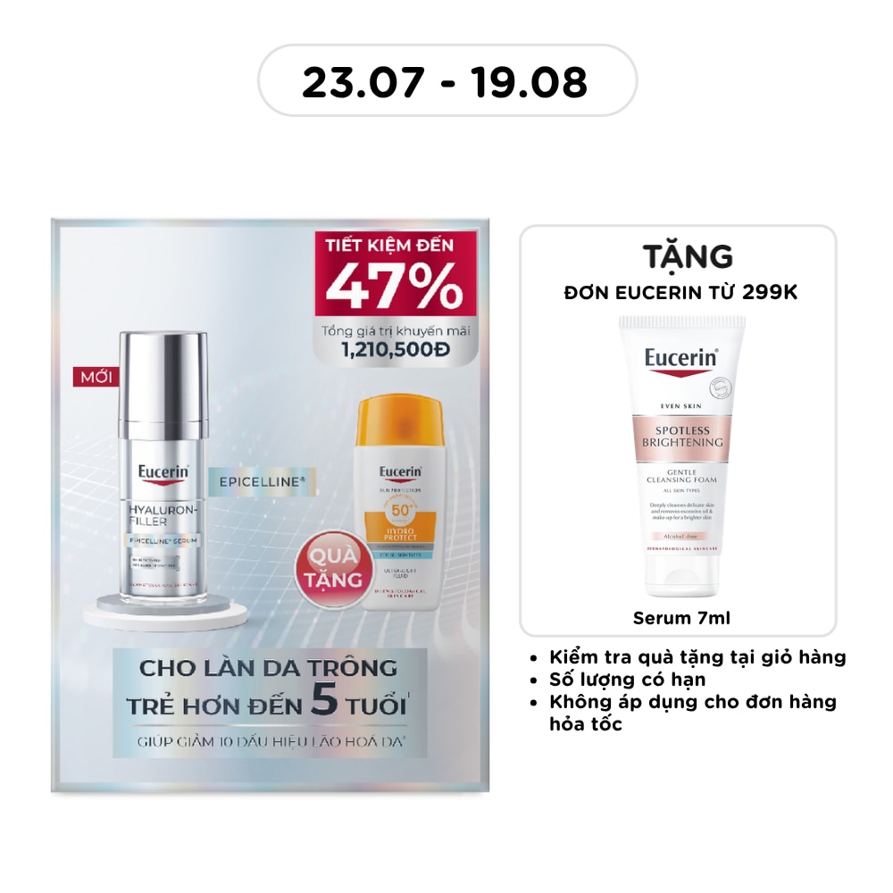 Combo Eucerin (Tinh Chất Giúp Giảm Dấu Hiệu Lão Hóa 30ml+Kem Chống Nắng Hydro Protect SPF50+ 50ml)
