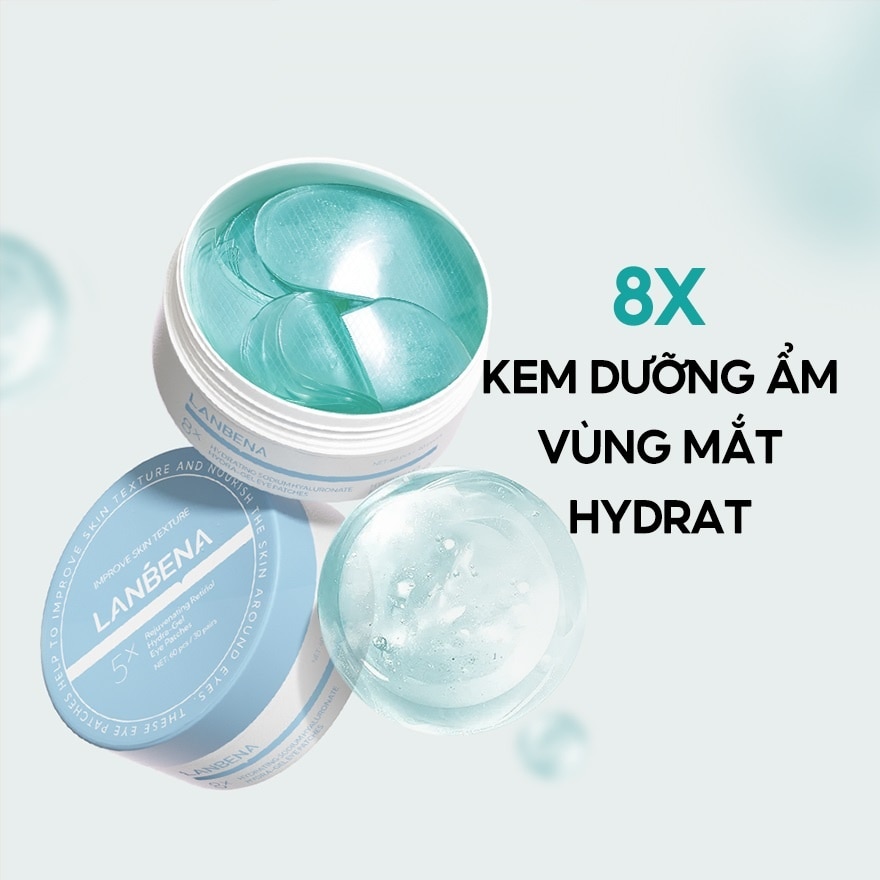 Mặt Nạ Mắt Lanbena Hydrating Sodium Hyaluronate Hydra-Gel Eye Patches 60Pcs