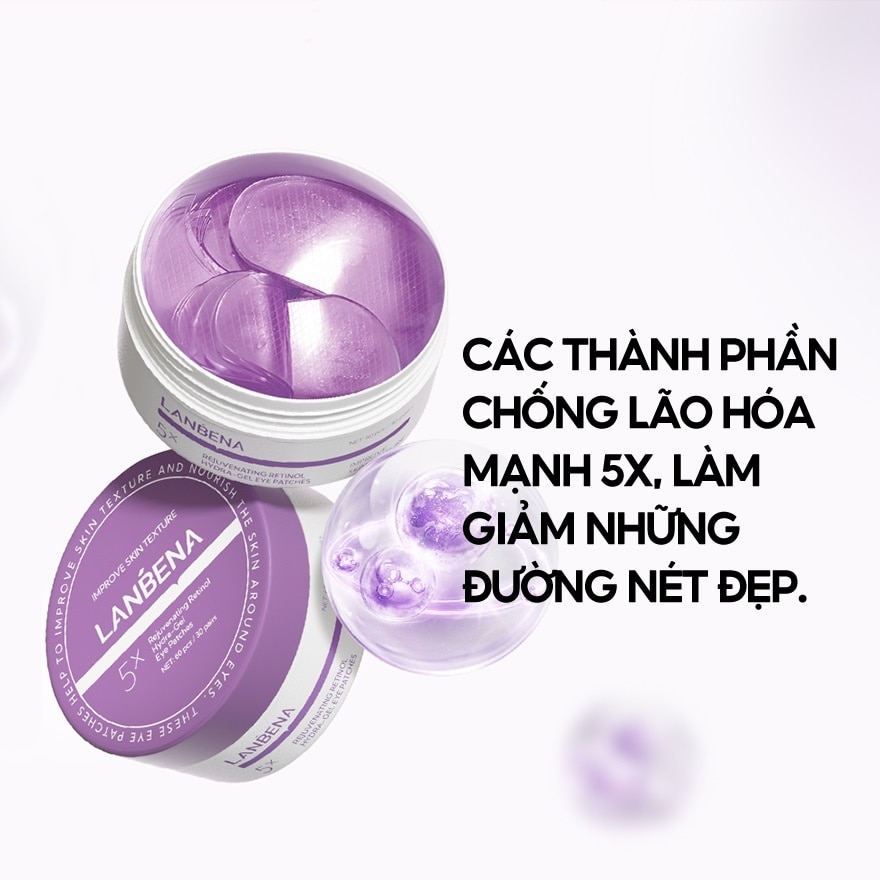 Lanbena Rejuvenating Retinol Hydra-Gel Eye Patches 60Pcs