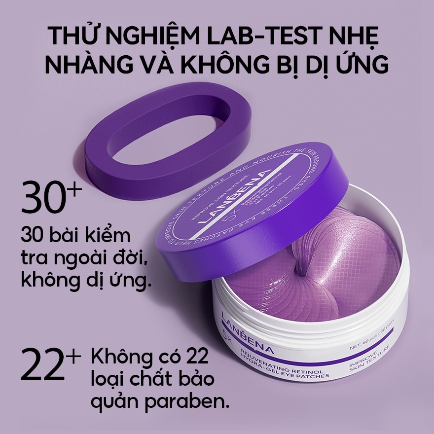 Lanbena Rejuvenating Retinol Hydra-Gel Eye Patches 60Pcs