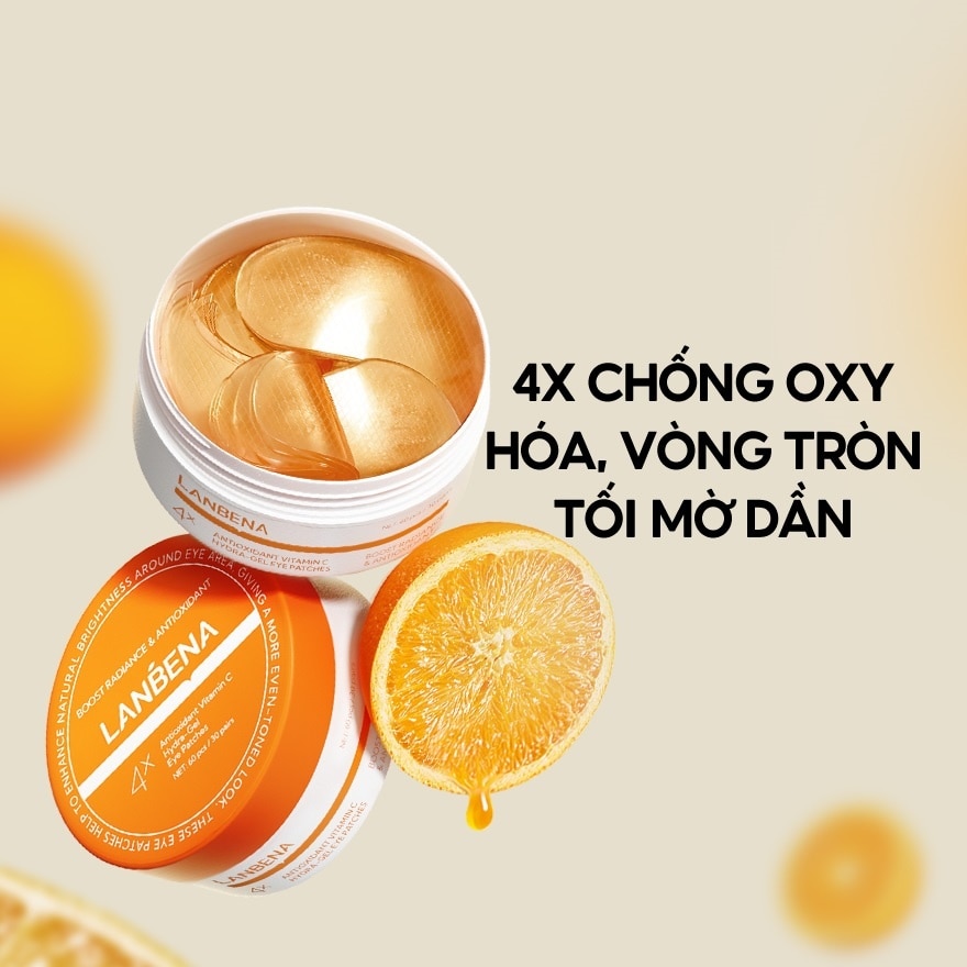 Mặt Nạ Mắt Lanbena Giảm Quầng Thâm Mắt Antioxidant Vitamin C Hydra-Gel Eye Patches 60Pcs