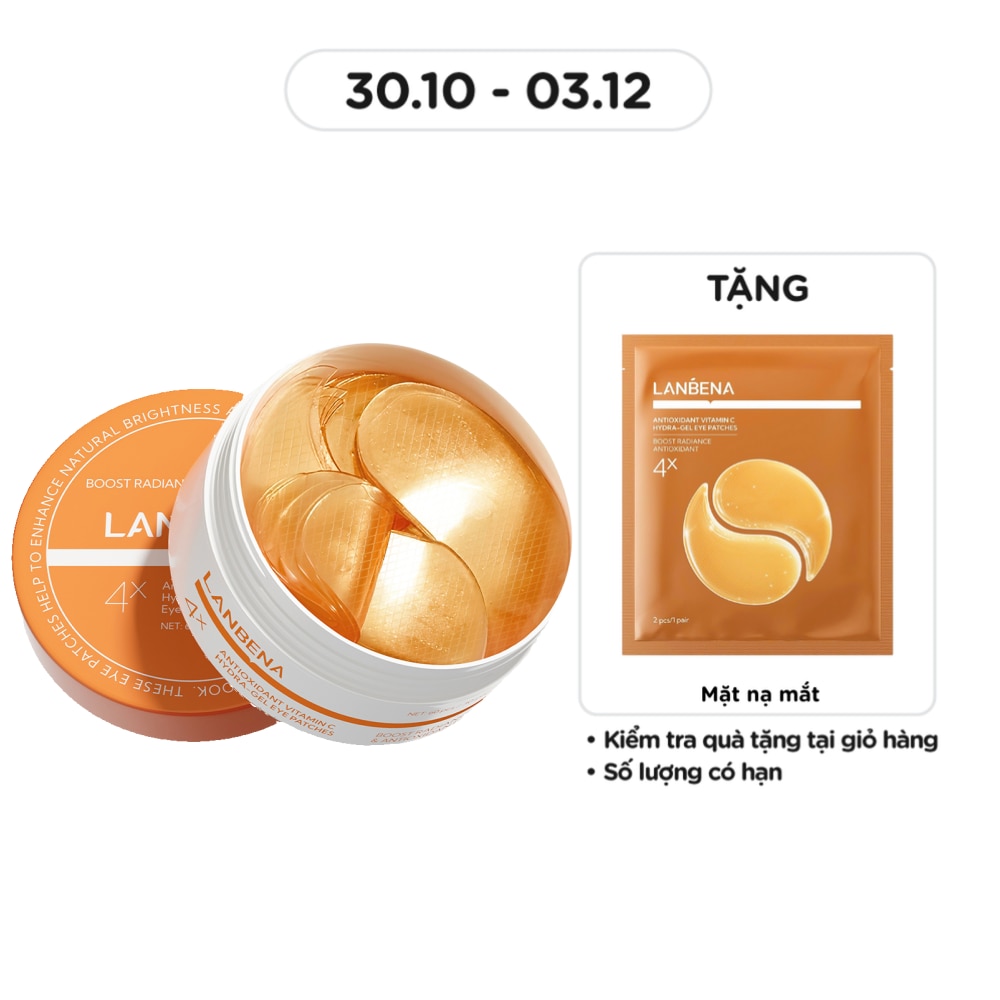 Mặt Nạ Mắt Lanbena Giảm Quầng Thâm Mắt Antioxidant Vitamin C Hydra-Gel Eye Patches 60Pcs