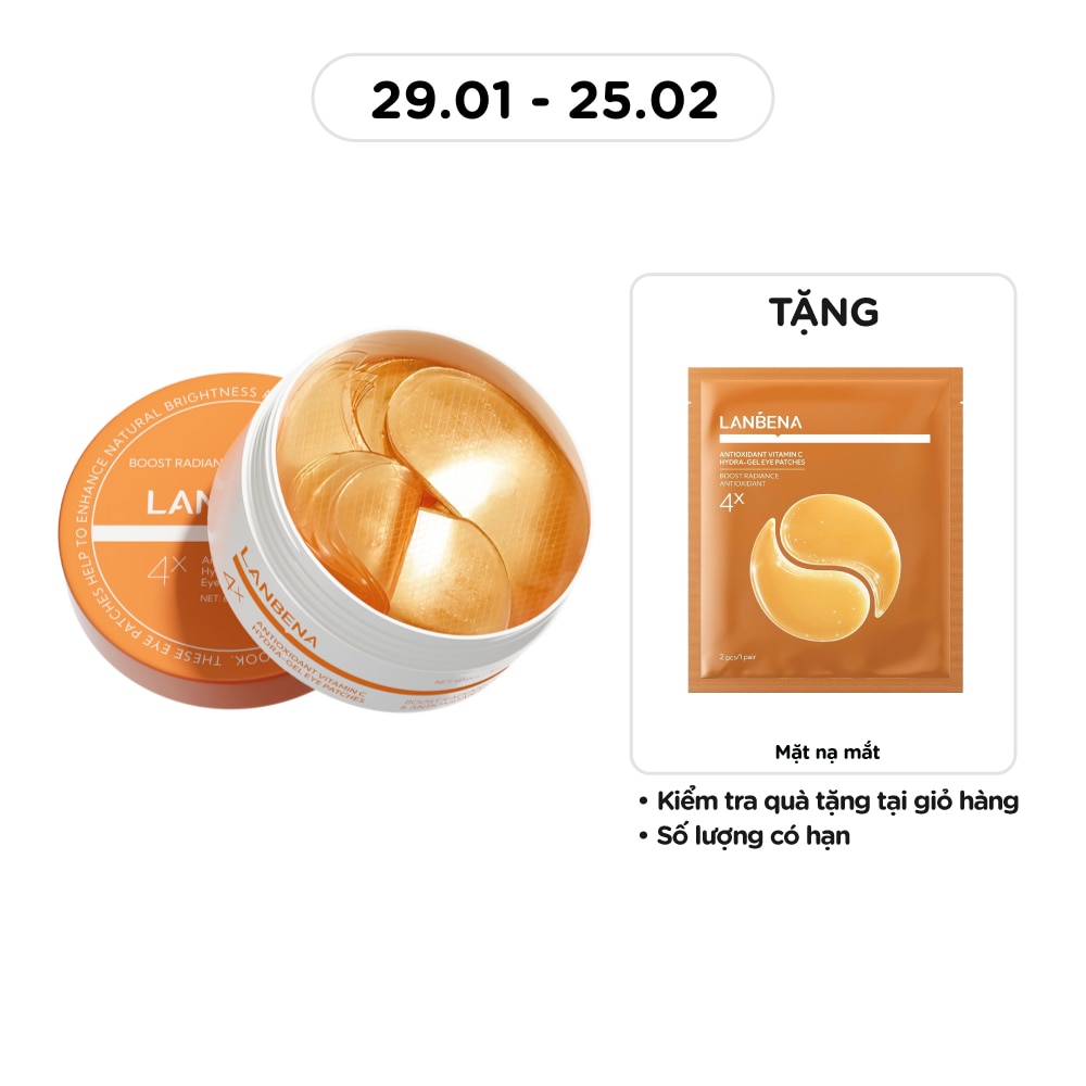 Mặt Nạ Mắt Lanbena Giảm Quầng Thâm Mắt Antioxidant Vitamin C Hydra-Gel Eye Patches 60Pcs