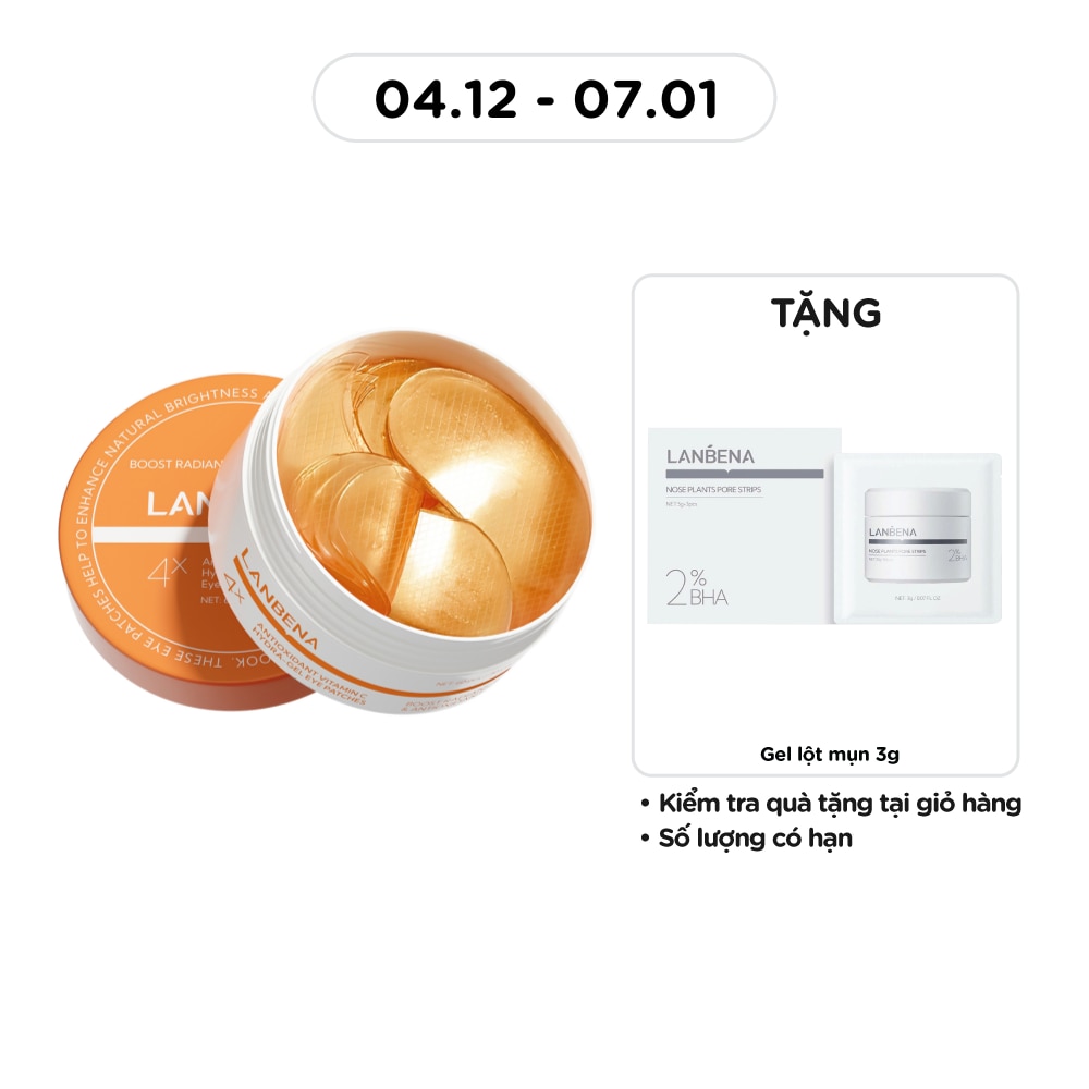 Mặt Nạ Mắt Lanbena Giảm Quầng Thâm Mắt Antioxidant Vitamin C Hydra-Gel Eye Patches 60Pcs