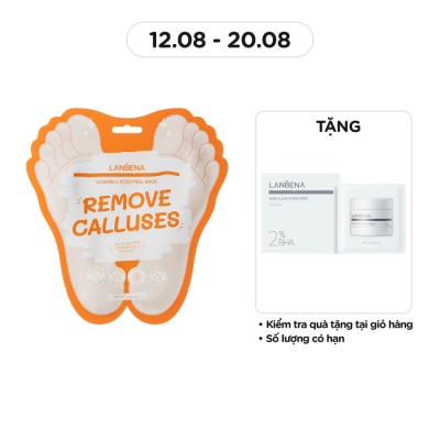 LANBENA Mặt Nạ Chân Lanbena Làm Sáng Da Vitamin C Foot Peel Mask 1 Đôi