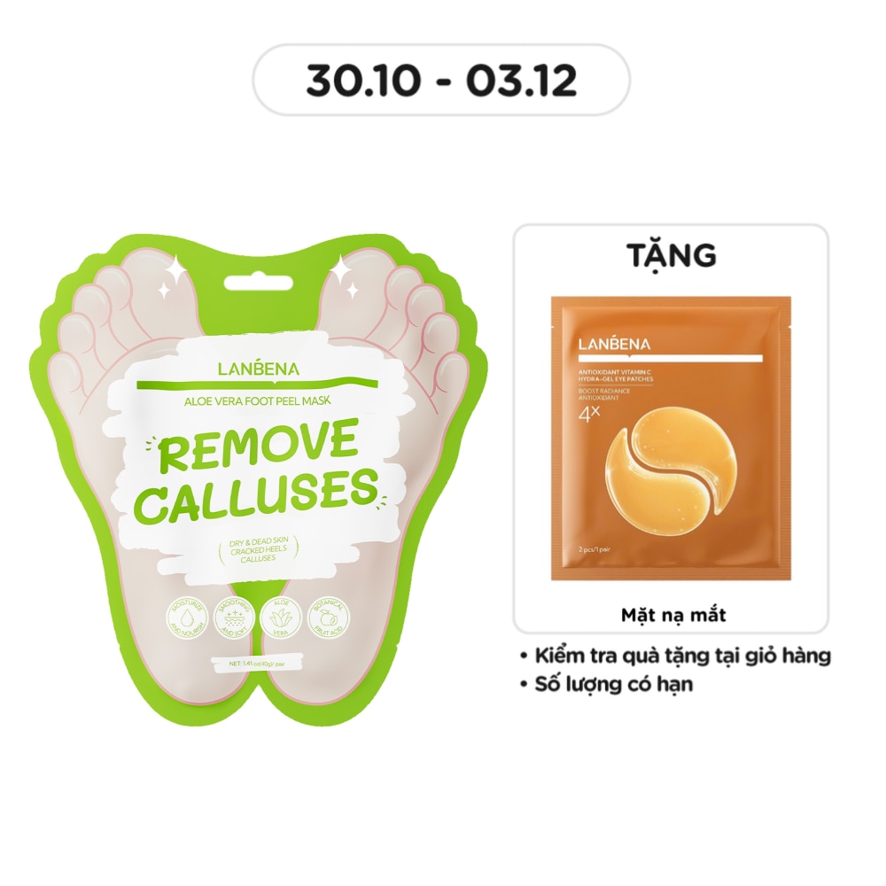 Mặt Nạ Chân Lanbena Dưỡng Ẩm Da Aloe Vera Foot Peel Mask 1 Đôi