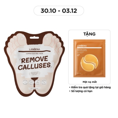 LANBENA Mặt Nạ Chân Lanbena Hỗ Trợ Làm Sạch Da Chết Coffee Foot Peel Mask 1 Đôi