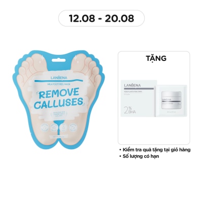 LANBENA Mặt Nạ Chân Lanbena Dưỡng Trắng Da Milk Foot Peel Mask 1 Đôi