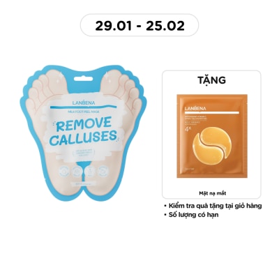 LANBENA Mặt Nạ Chân Lanbena Dưỡng Trắng Da Milk Foot Peel Mask 1 Đôi