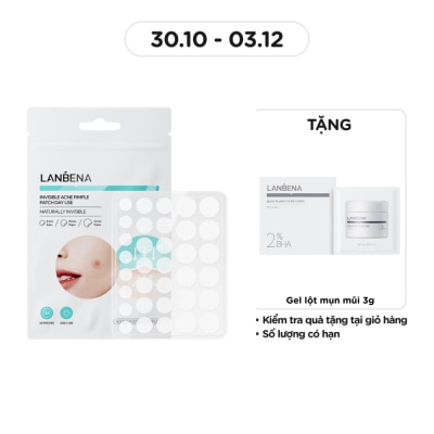 LANBENA Miếng Dán Mụn Ban Ngày Lanbena Invisible Acne Pimple Patch Day Use 34Pcs