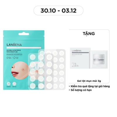 LANBENA Miếng Dán Mụn Ban Đêm Lanbena Invisible Acne Pimple Patch Night Use 39Pcs