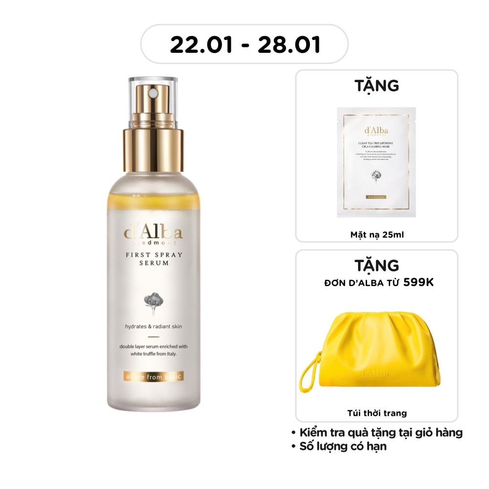 Serum Dạng Xịt d'Alba Căng Bóng Da White Truffle First Spray Serum 100ml