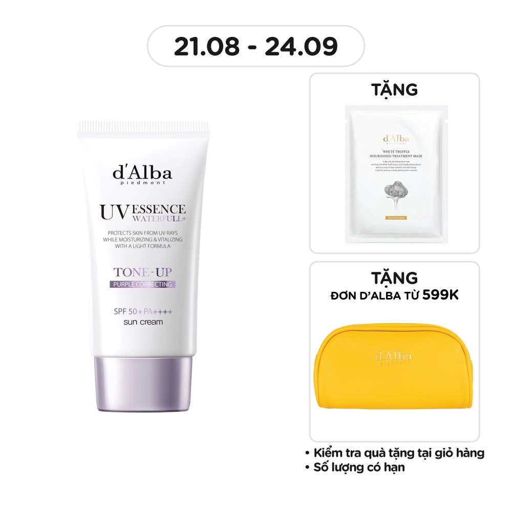 Kem Chống Nắng Nâng Tông (Tím) d'Alba Waterfull Tone-Up Sun Cream SPF50 + PA ++++ (Purple) 50ml