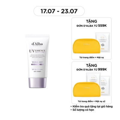 D'ALBA Kem Chống Nắng Nâng Tông (Tím) d'Alba Waterfull Tone-Up Sun Cream SPF50 + PA ++++ (Purple) 50ml