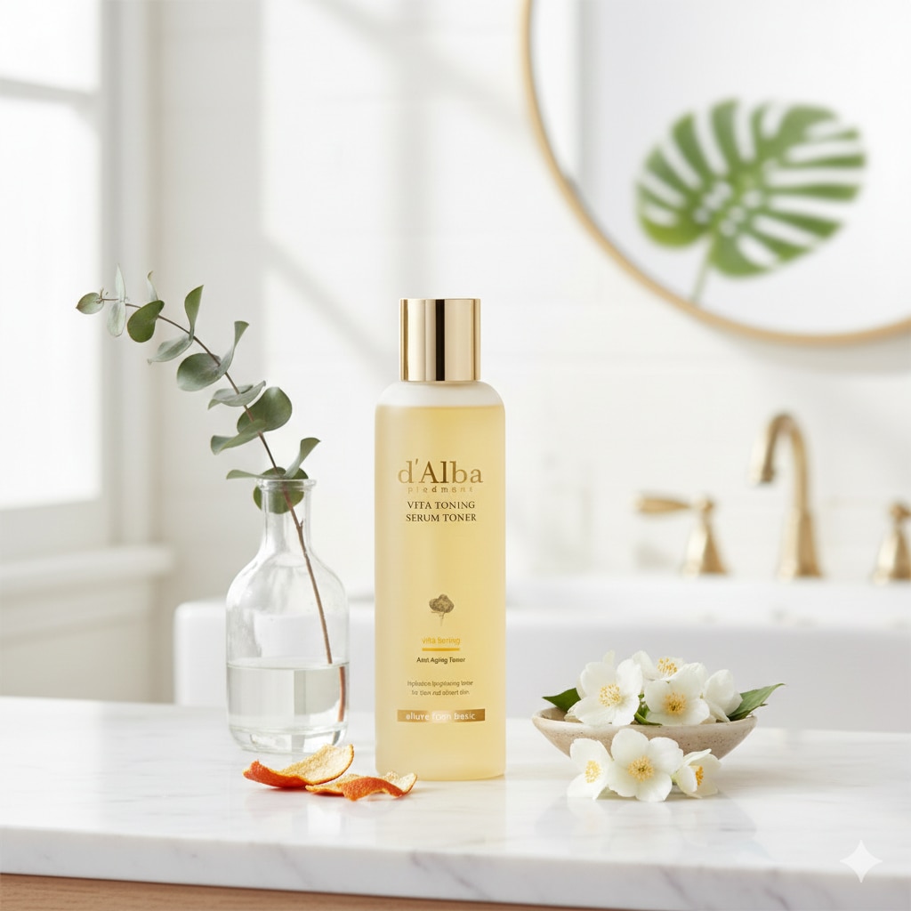 Toner d'Alba Cải Thiện Lỗ Chân Lông, Dưỡng Ẩm Vita Toning Serum Toner 180ml