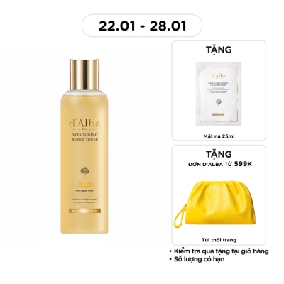 D'ALBA Toner d'Alba Cải Thiện Lỗ Chân Lông, Dưỡng Ẩm Vita Toning Serum Toner 180ml