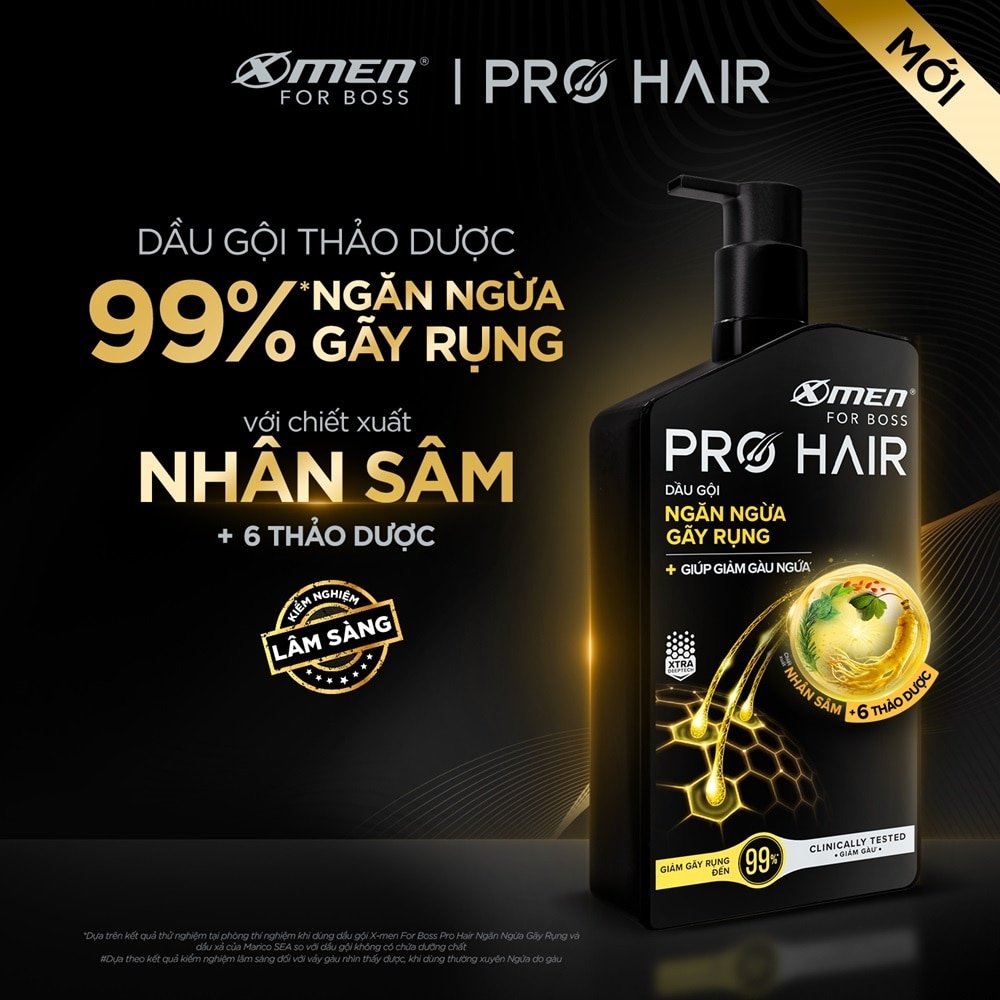 Dầu Gội Xmen For Boss Pro Hair Ngăn Gãy Rụng Tóc 350g