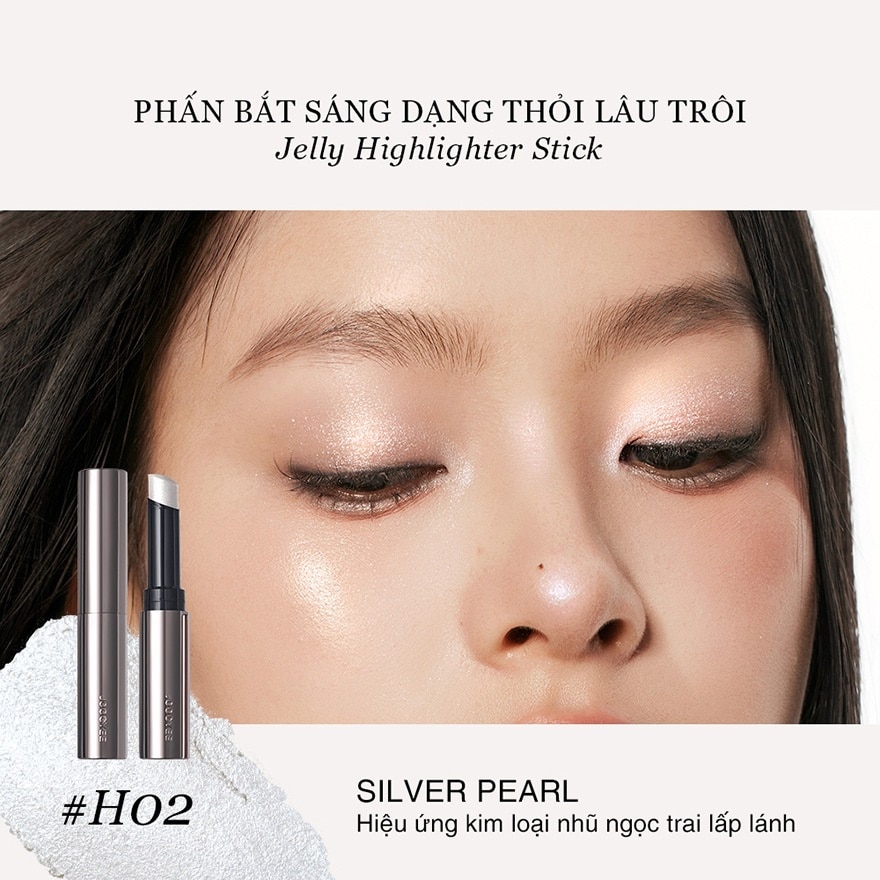 Nhũ Bắt Sáng Dạng Thỏi Joocyee Jelly Highlighter Stick 2g .#H02 Silver Pearl