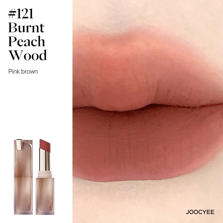 Son Thỏi Mịn Lì Joocyee Muddy Rouge 3.2g .#121 Burnt Peach Wood