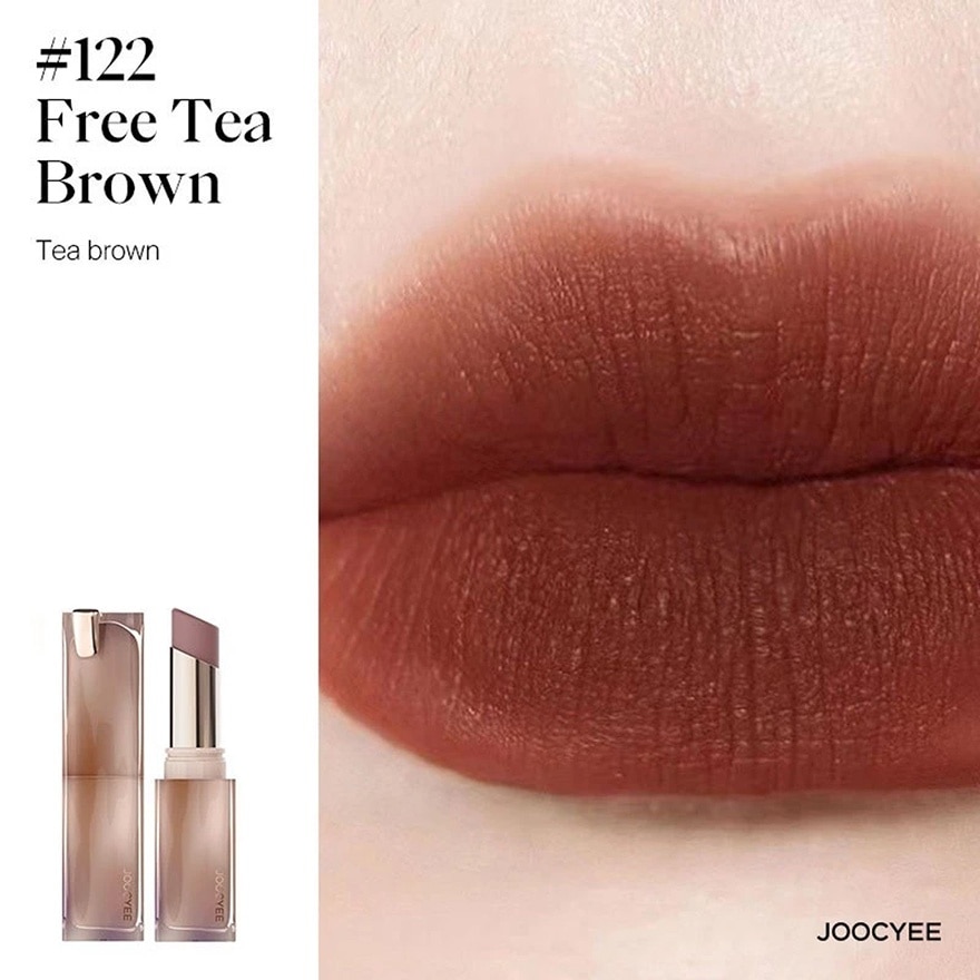 Son Thỏi Mịn Lì Joocyee Muddy Rouge 3.2g .#122 Free Tea Brown