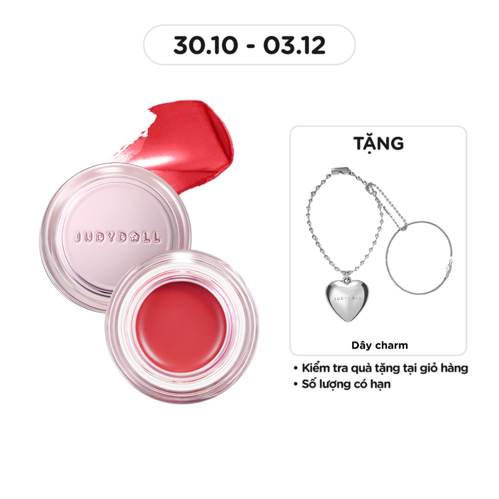 Son & Má Hồng Kem Đa Năng Judydoll Watery Multiuse Color Balm 6g .#N02 Đỏ Dưa Hấu Rực Rỡ
