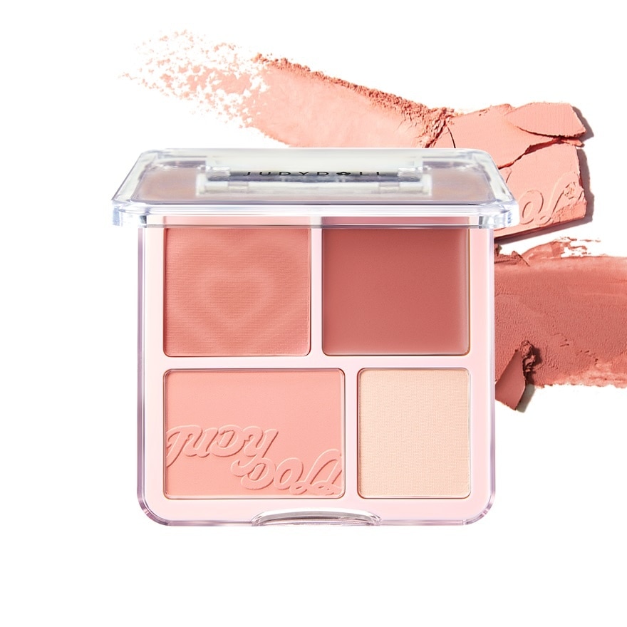 Phấn Má Hồng & Bắt Sáng 4 Ô Judydoll Blush & Highlight Palette 9g .#01 Tông Ấm image