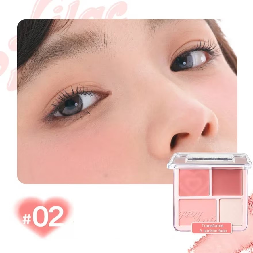 Phấn Má Hồng & Bắt Sáng 4 Ô Judydoll Blush & Highlight Palette 9g .#02 Mọi Tông Da image