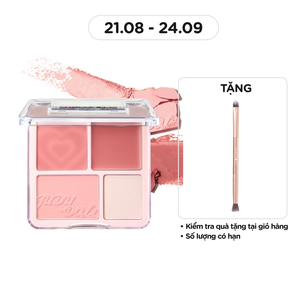 Phấn Má Hồng & Bắt Sáng 4 Ô Judydoll Blush & Highlight Palette 9g .#02 Mọi Tông Da