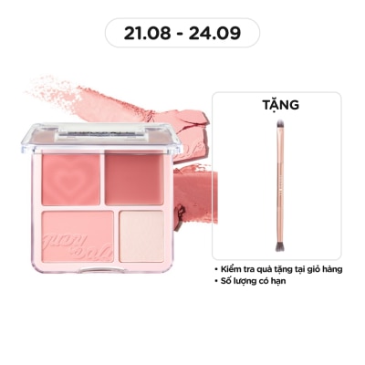 JUDYDOLL Phấn Má Hồng & Bắt Sáng 4 Ô Judydoll Blush & Highlight Palette 9g .#02 Mọi Tông Da