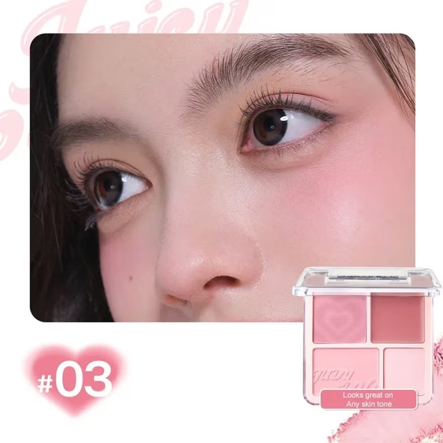 Phấn Má Hồng & Bắt Sáng 4 Ô Judydoll Blush & Highlight Palette 9g .#03 Tông Lạnh