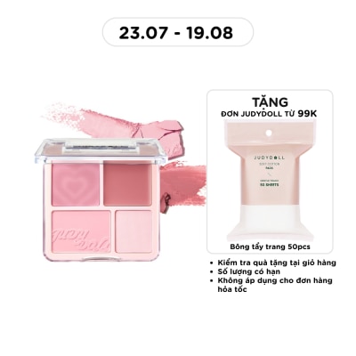 JUDYDOLL - Phấn Má Hồng & Bắt Sáng 4 Ô Judydoll Blush & Highlight Palette 9g .#03 Tông Lạnh image