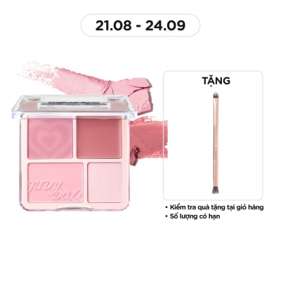 JUDYDOLL Phấn Má Hồng & Bắt Sáng 4 Ô Judydoll Blush & Highlight Palette 9g .#03 Tông Lạnh