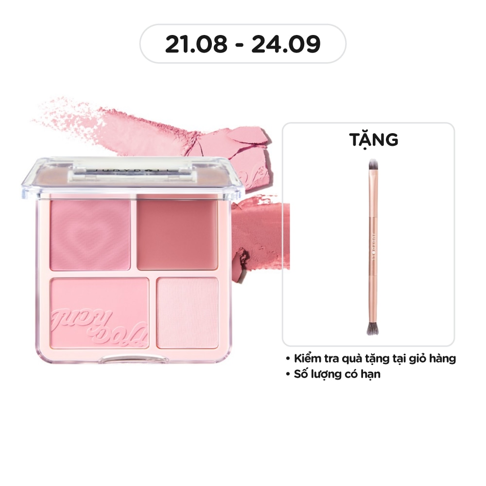 Phấn Má Hồng & Bắt Sáng 4 Ô Judydoll Blush & Highlight Palette 9g .#03 Tông Lạnh