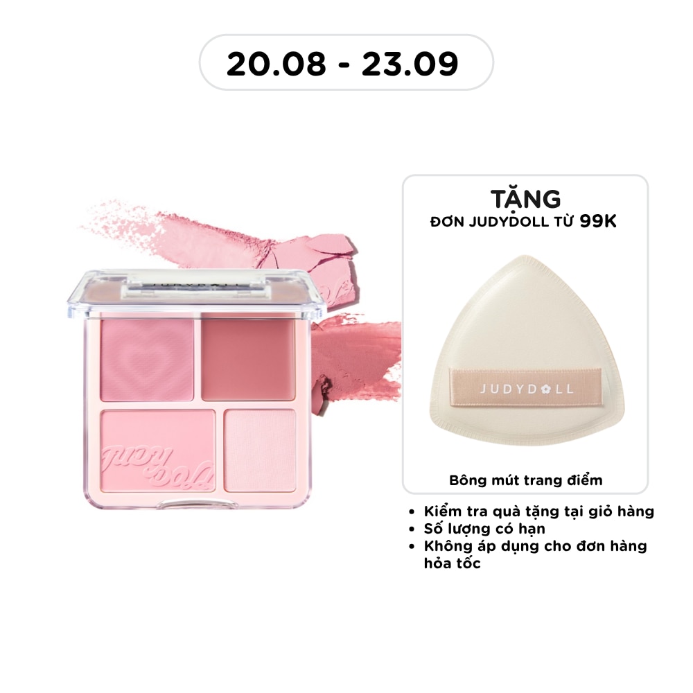Phấn Má Hồng & Bắt Sáng 4 Ô Judydoll Blush & Highlight Palette 9g .#03 Tông Lạnh image